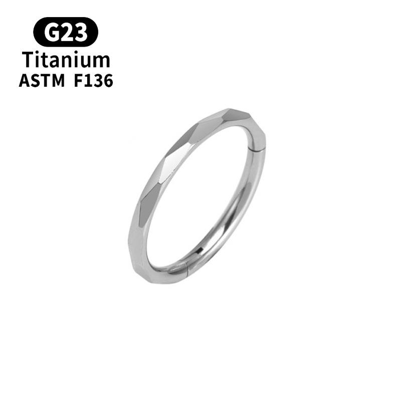 G23 Titanium Cut Rhombus Layer Stainless Steel Nose & Lip Ring 6-12mm 16G