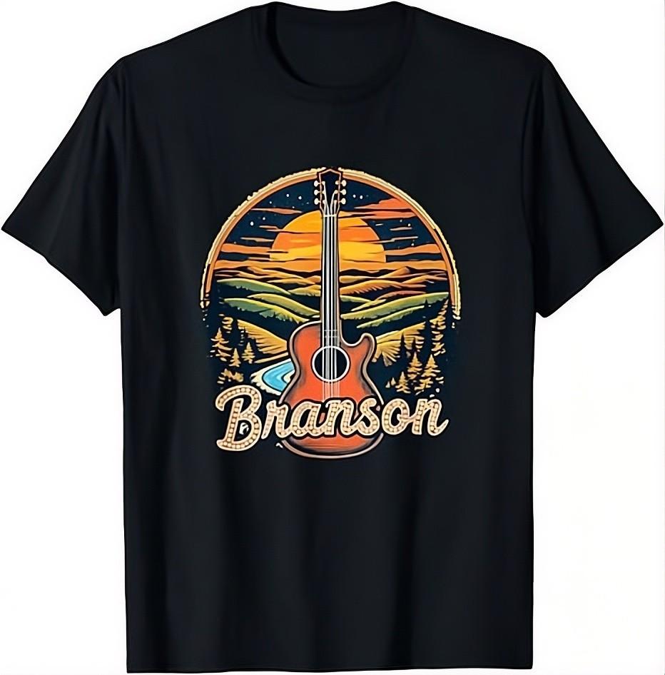 Vintage Branson Missouri Sunset Nature Cityscape Retro T-Shirt L