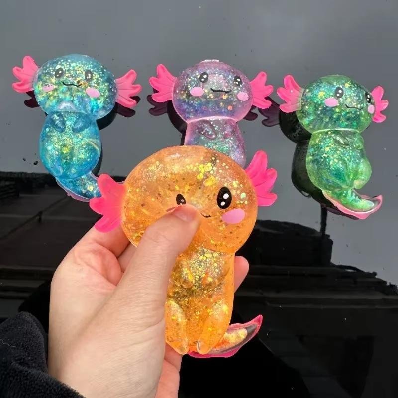 Colorful Axolotl Maltose Fidget Toy - Stretchy Salamander Squishy Anti-Anxiety Gift