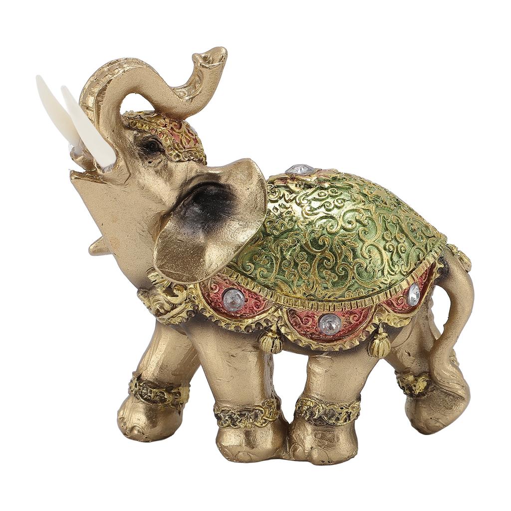 Elephant Statue Wealth Lucky Feng Shui Elephant Figurine Home Decor House Warming Present TV Cabinet Entryway