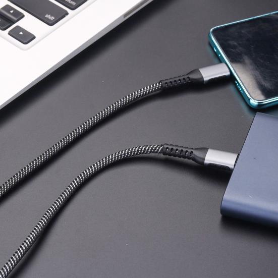 Data Cable 2-in-1 Fast Charging 5A PD 100W Type-C to Type-C Charging Cord for Laptop