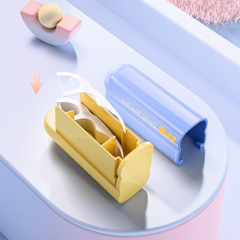 Press-on Automatic Pop Dental Floss Box Dustproof Floss Dispenser Floss Stick Organizer Restaurant