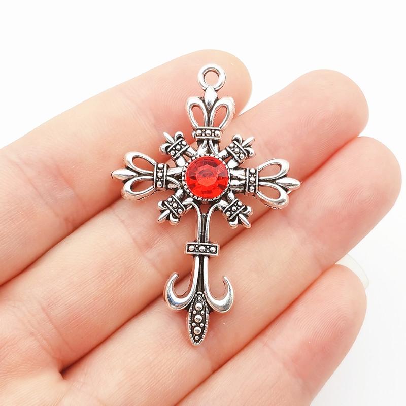 

4 шт. 53*35 мм Витиеватый готический кулон-крест Кристальные подвески-крестики Дизайнерские подвески Подходят для изготовления ювелирных изделий DIY Ювелирная фурнитура