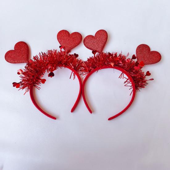 Vlasová obruč Romantická Červená Srdce Dekor Čelenka Valentýn Svatby Oslavy Vyjádři Lásku Dárek Vlasový Doplněk