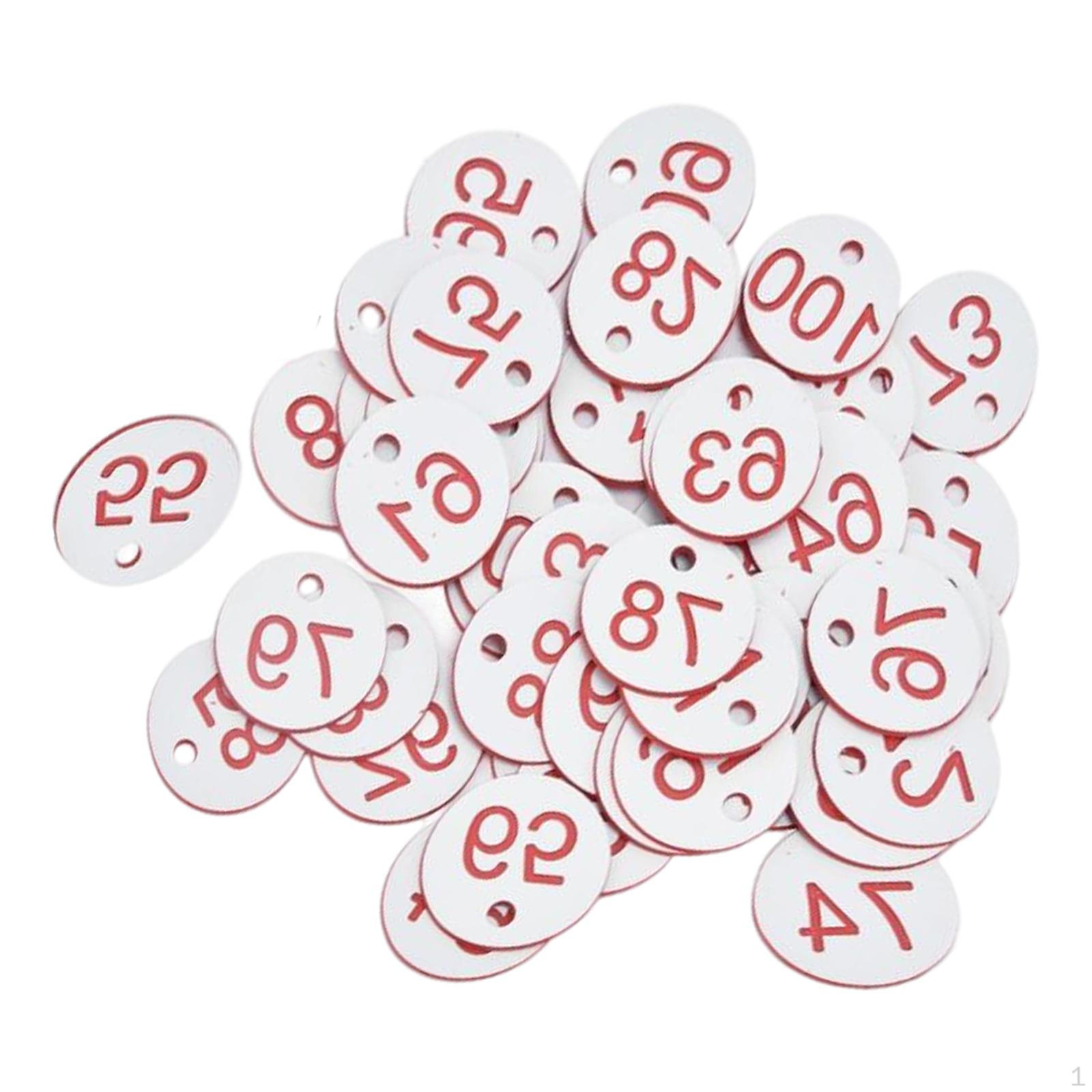 

100 номерных бирок для ключей в общежитиях и супермаркетах white+red word