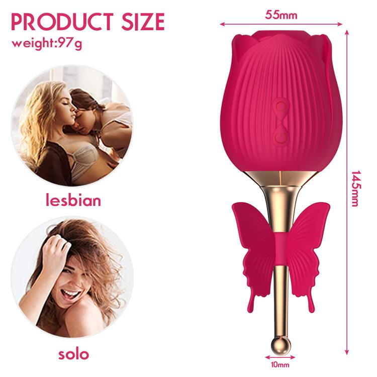 Rose Klitoris Vagina Klitoris Nippel Höhepunkt Massager Zunge Vibratoren