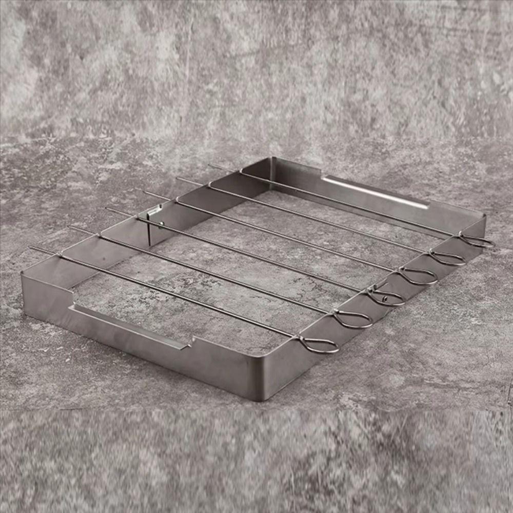 Creative BBQ Skewer Rack Set Stainless Steel Foldable BBQ Grill Rack Sturdy Grill Skewers Outdoor Grill Tools Birthday Party