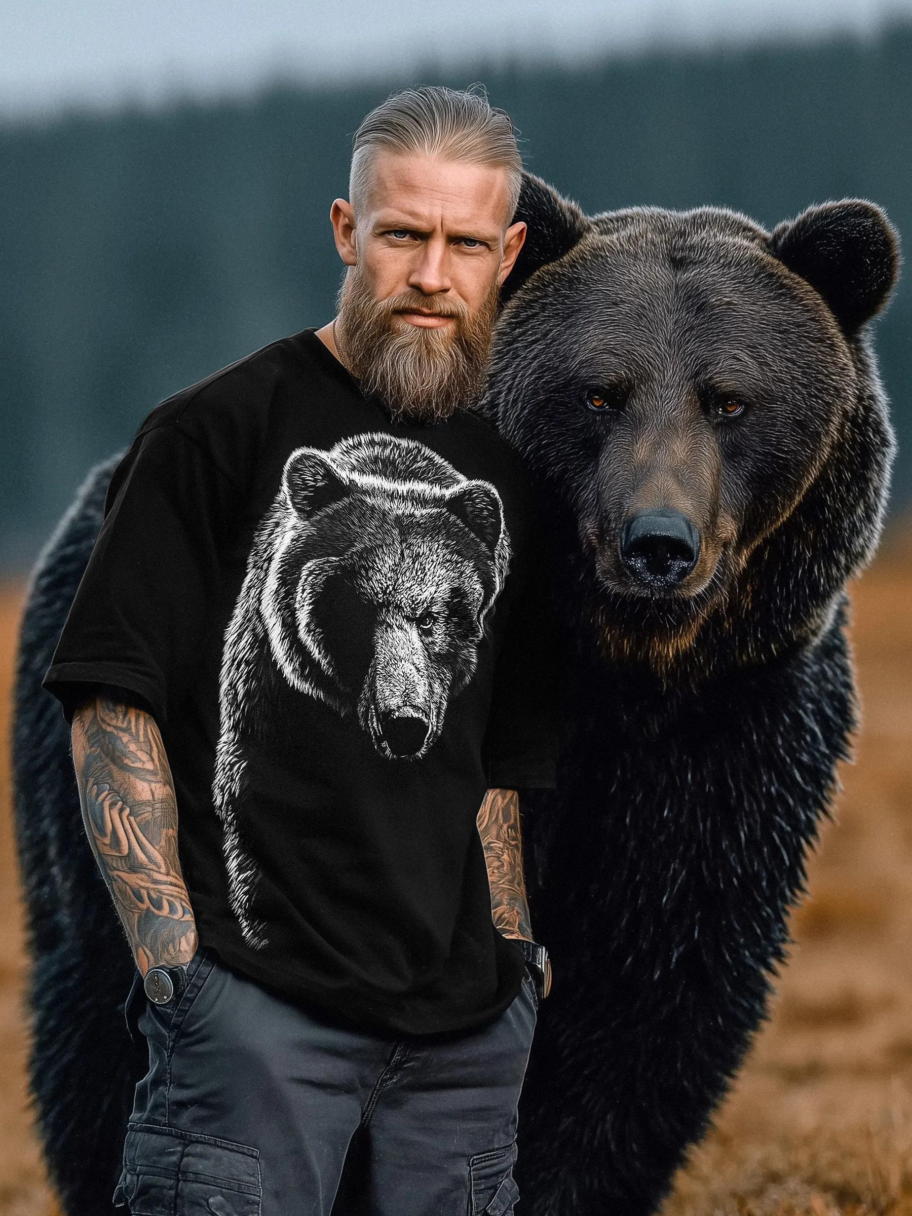 Black Barber print T-shirt 2XL