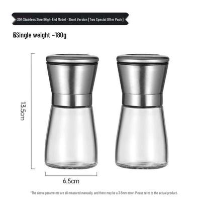 Ręczny zestaw młynków do pieprzu i soli ze stali nierdzewnej (2-Pack)