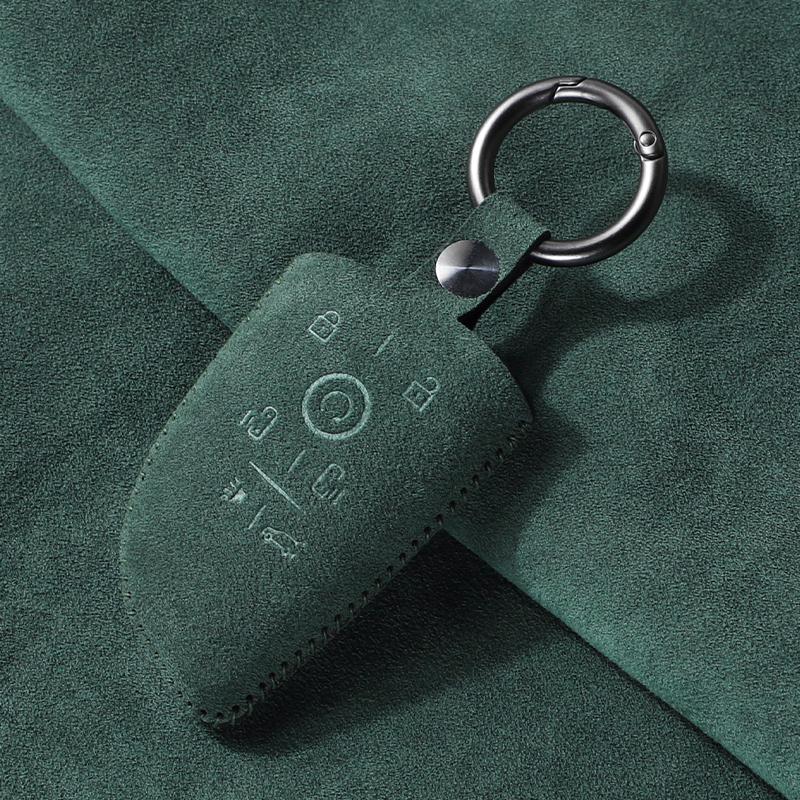 Suede Car Key Cover Case for Chevrolet Tahoe Suburban for GMC Yukon for Buick ENVISION S Plus Protection 2020 2021 2022 2023