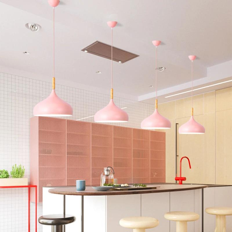 Multicolour Lustre Lamps Pendant Lights Restaurant Wood Hanging Lighting Light Fixtures Modern E27 LED Loft Hanglamp