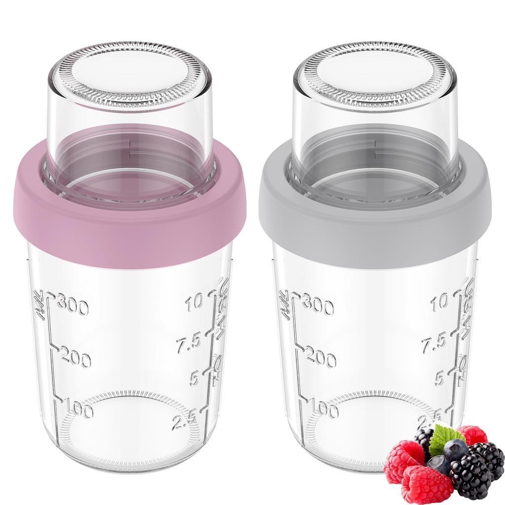 2/4 Pcs Overnight Oat Cup 470 ML Glass Yogurt Parfait Cup Portable Leak-proof Yogurt Container Cereal Milk Salad Cups for Work