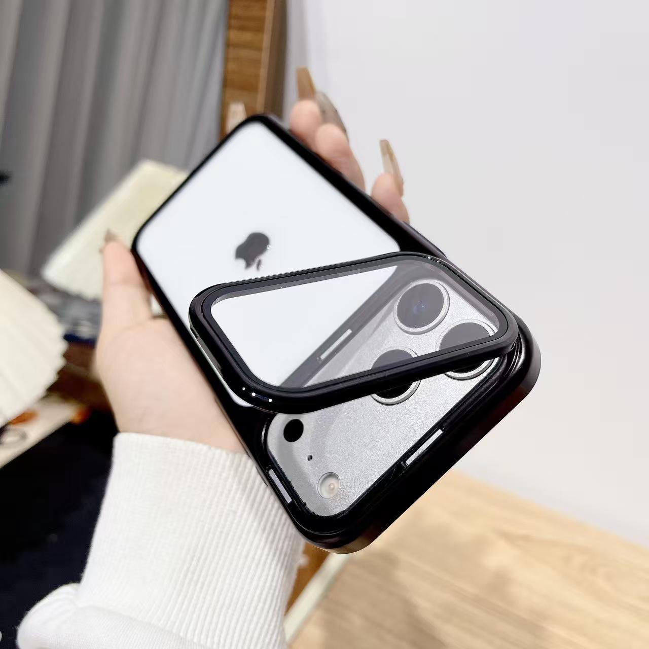 

iPhone 17 Pro Max Ultra-thin Hard Case with Invisible Stand & All-Inclusive Lens Film, Compatible with Apple 17. PRO MAX чёрный