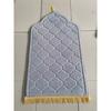Flannel Prayer Mat for Muslim Ramadan Thick Printing Carpet Worship Kneel Embossing Floor Carpet Non-slip Soft Travel Prayer Rug