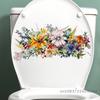 Waterproof Bathroom Toilet Sticker Home Wall Decoration Self-adhesive Stickers Bouquets Of Flowers And Piles Of Brocades