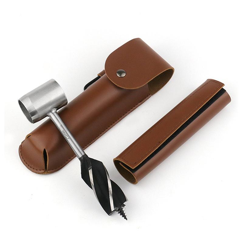 

Portable Outdoor Survival Woodworking Tools Hand Auger Drill Bits Bushcraft Settlers Hand Drill Punch Tool For Camping Hiking коричневий