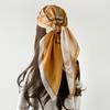 Spring Printed Silk Scarf Square Scarf Premium Sense Wrapping Turban French Gradient Paired with Shirt Thin Sunscreen Scarf