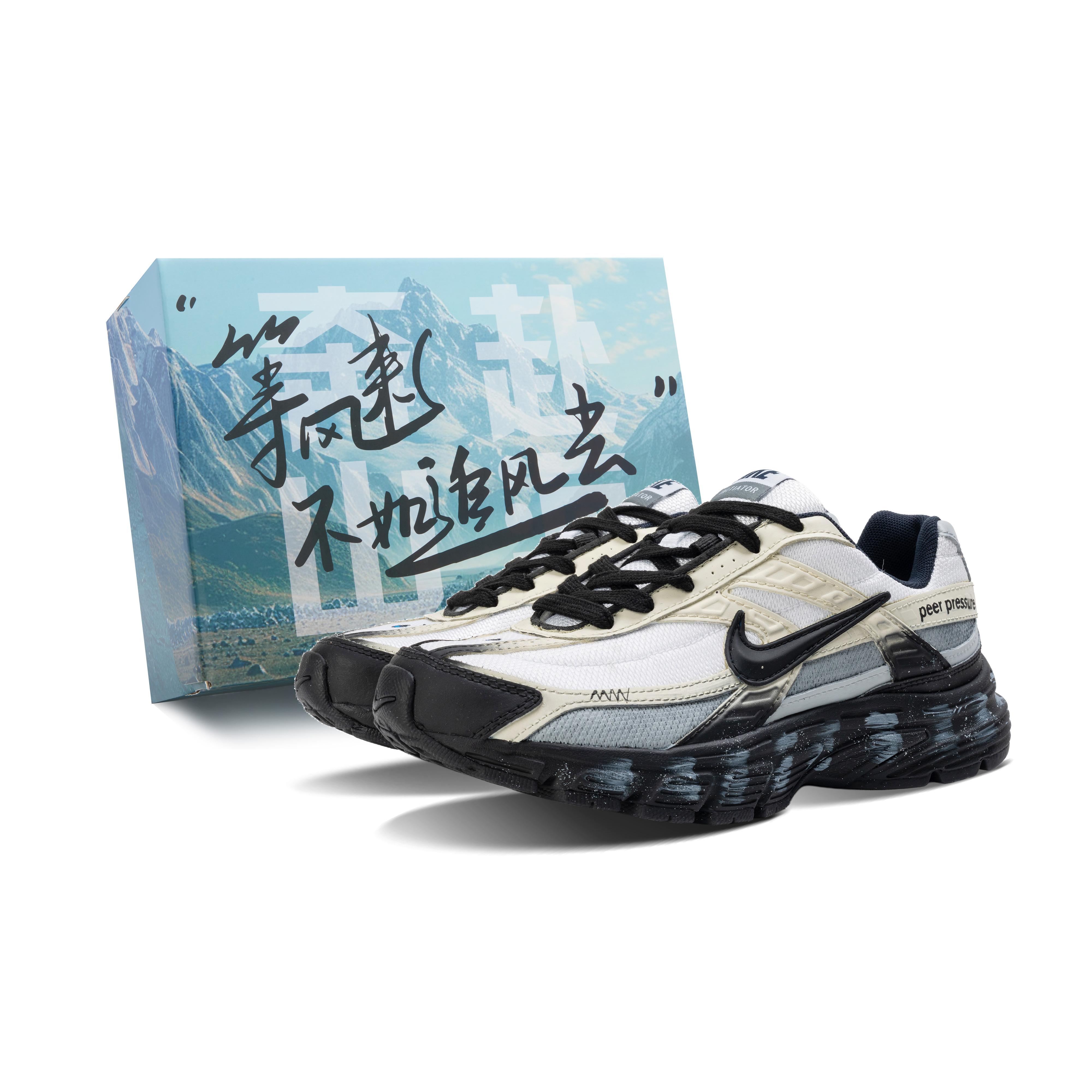 

Nike Initiator Slip Resistant Abrasion Resistant Low top Running Shoes Men s Black White 394055-101(Team575-) 41
