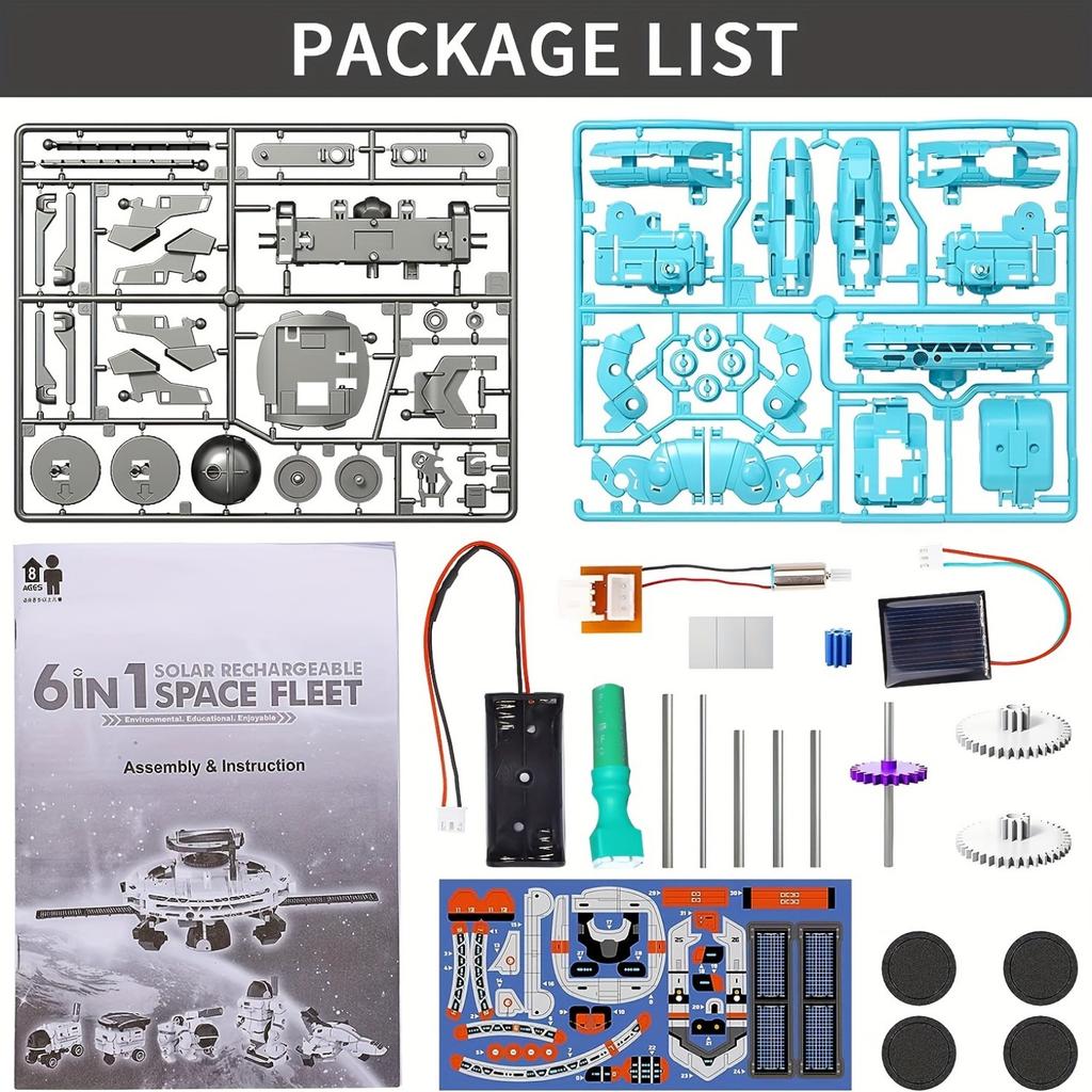 6-in-1 STEM Solar Robot Kit Toys Gifts for Kids Educational Building Science Experiment Set Birthday for Kids Boys Girls