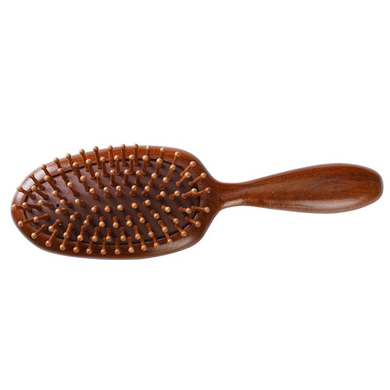 Multifunctional Green Sandalwood Cushion Brush: Double-Sided Massage Head, Airbag Design, Engraved Meridians Comb