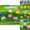 Colorful Mini Resin Cow Figurines For Creative Diy Garden Decoration