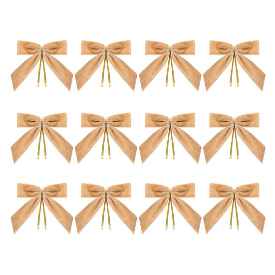 12/24Pcs Red Small Velvet Christmas Bows DIY Gift Wrapping Crafts Red Christmas Bowknot Wedding Party Decoration