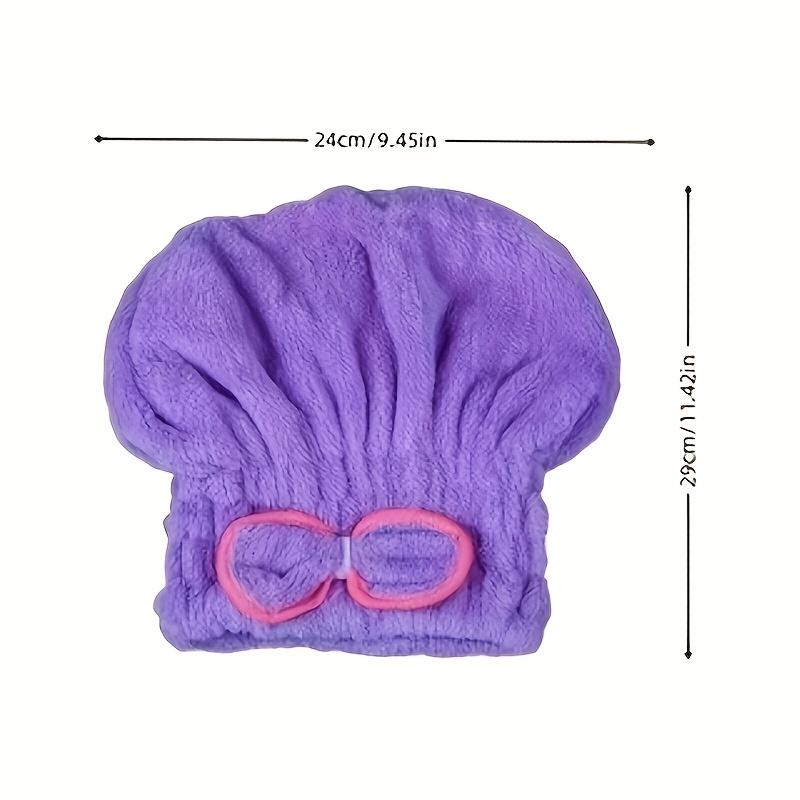 

2pcs Quick-Dry Super Absorbent Bowknot Shower Cap Soft Microfiber Bath Cap for Women Daily Shower Swimming Spa Sensitive Scalp рожевий
