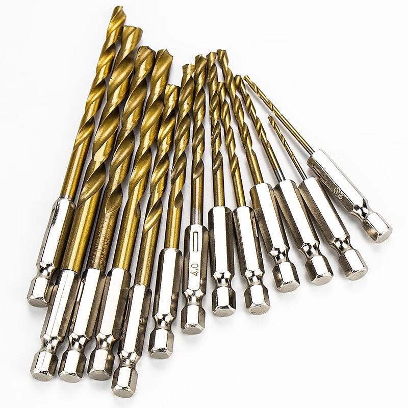 Hex Shank Titanium Plated Twist Drill Bit Set