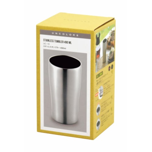 Kakusei Vacuum-Sealed Stainless Steel Tumbler, 490ml, Double-Sided Vacuum Wall, Insulates Hot and Cold Drinks, Simple Design, Uncolors UC-10