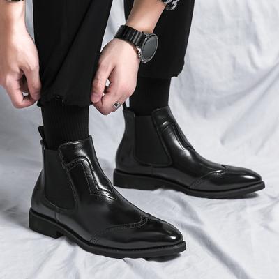 Bottines Chelsea de luxe pour hommes, style britannique, à la mode, de haute qualité, à enfiler, classiques, rétro, formelles, pour soirées et rendez-vous