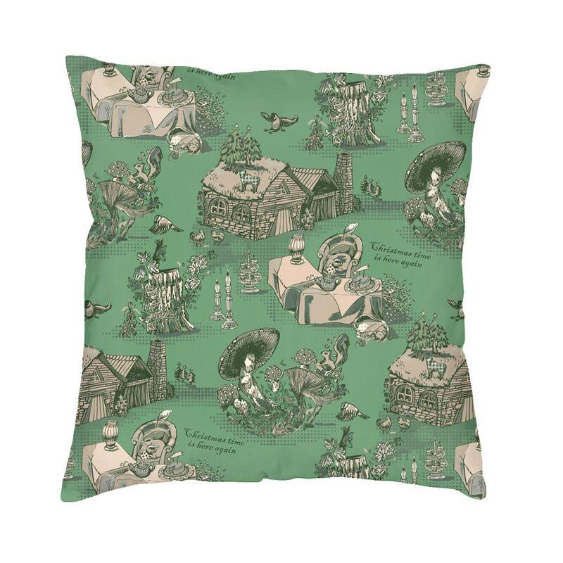 Red And White Toile De Jouy Cushion Covers Sofa Home Decor Square Throw Pillow Cover 45x45cm