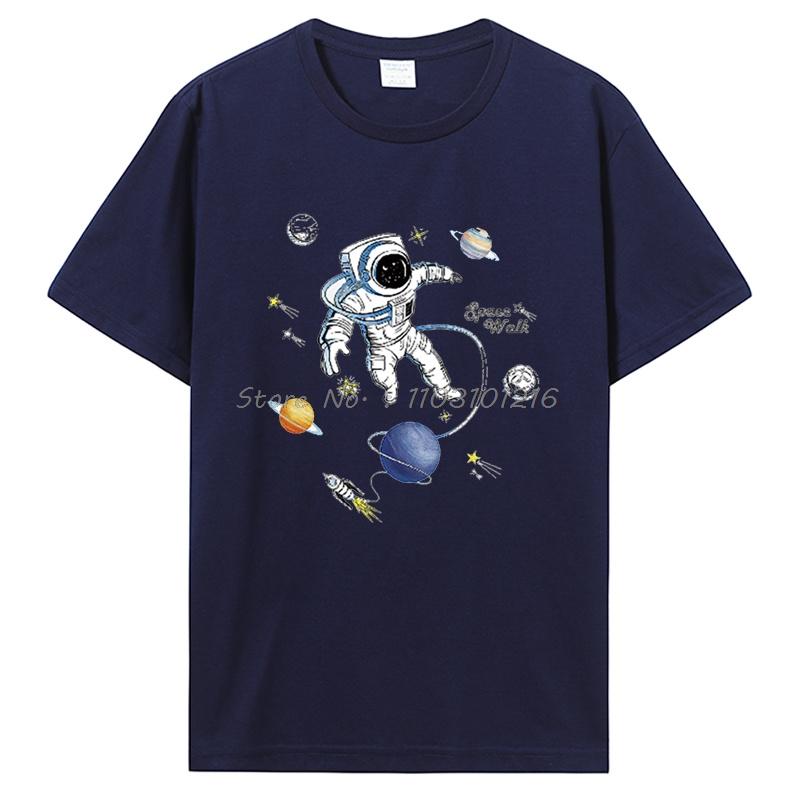 Space Astronaut T-shirt Men's Oversized Tshirt Casual Printed Tops Cotton Short Sleeve Space Series T Shirt Unisex Streetwear