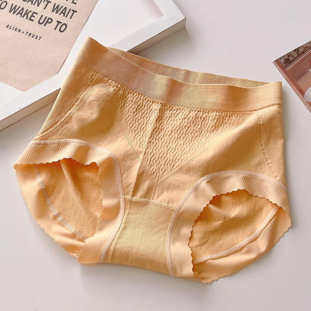 

C395 Seamless High Waist Breathable Peach Butt Lifting Underwear For Young Girls Yellow
