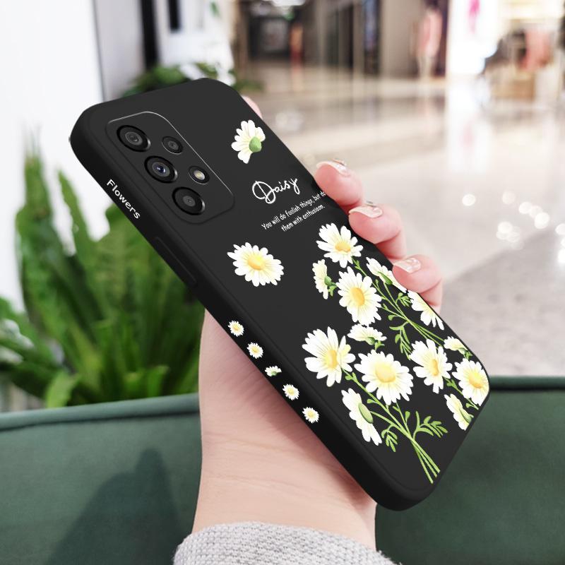 

Чехол Цветущие маргаритки для Samsung Galaxy A73 A53 A33 A23 A13 A72 A52 A52S A32 A22 A12 A71 A51 A31 A21S 4G 5G Samsung A33 5G чёрный