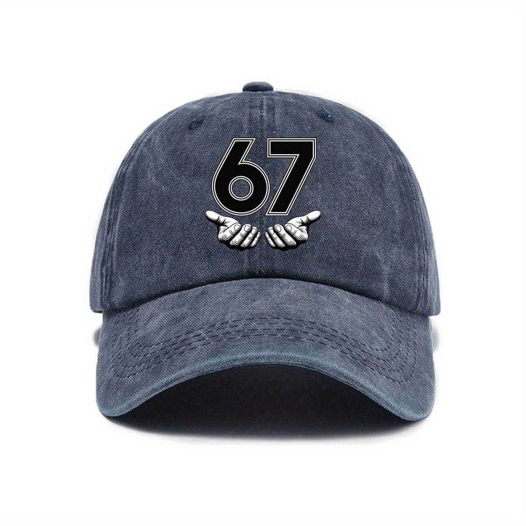 Vintage Six Seven 6 7 Meme Funny Hands Baseball Caps Unisex Distressed Denim Snapback Cap Gen-Alpha Slang Outdoor Gift Caps Hat