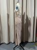 European & American Women's Sequin Slit High Waist Bridesmaid Evening Dress