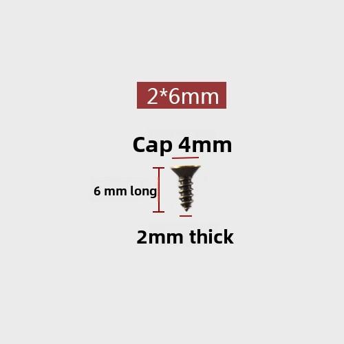 

100 саморезов по дереву с крестообразным шлицем, потайной головкой и плоской головкой M2 * 6