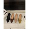 Thick Heel Square Head Suede Bow Single Shoes Women's Shoes Spring and Autumn Ballet Evening Shoes Shoes