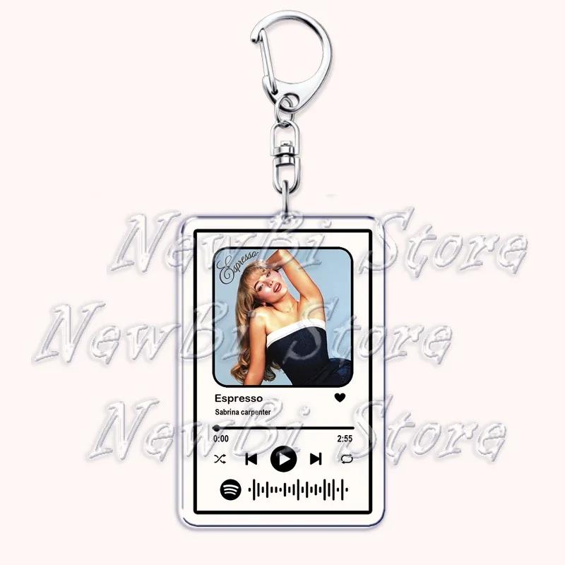 

Hot Sabrina Carpenter Songs Keychain for Women Accessories Nonsense Please Espresso Playlist Pendant Keying Jewelry Fans Gifts
