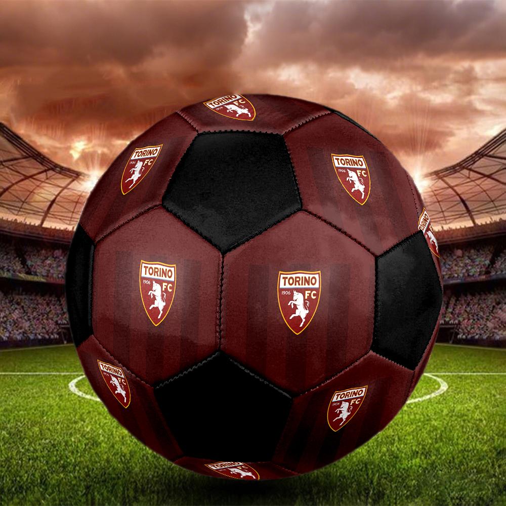 TAGLIA 5 Pallone da Calcio Torino FC Colorato Per Tutte le Età Cucito a Macchina PVC Pronto per la Competizione Resistente Alto Rimbalzo