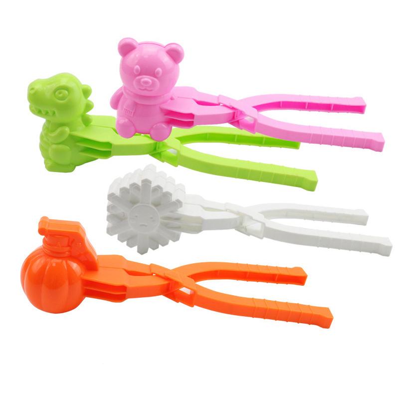 Children Snow Ball Clip 4Pcs Snowball Maker Clips Snow Toys Snow Ball Shapes Maker For Kids Winter Outdoor Snowball Fight Games