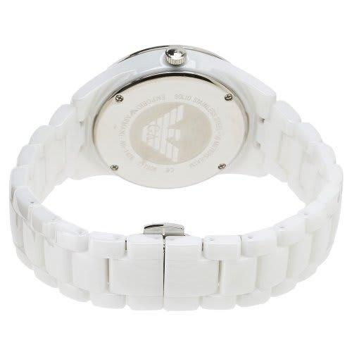 Emporio Armani Crystal Mother of Pearl White Ceramic Ladies' Watch AR1426