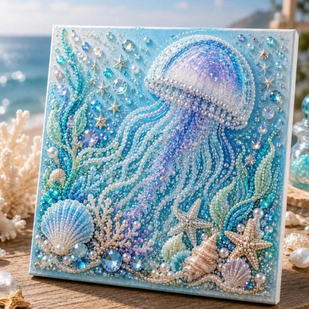 Kit Pittura Perle Finitura Scintillante Mezzo Tondo Perle Kit Artigianato Fai da Te Kit Arte Oceanica Decorazione Parete Casa