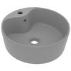 VidaXL Lavabo de Luxe avec Trop-plein Vasque à Poser de Toilette Lave-mains de Salle de Bain Salle Cosmétique Maison Gris 147037