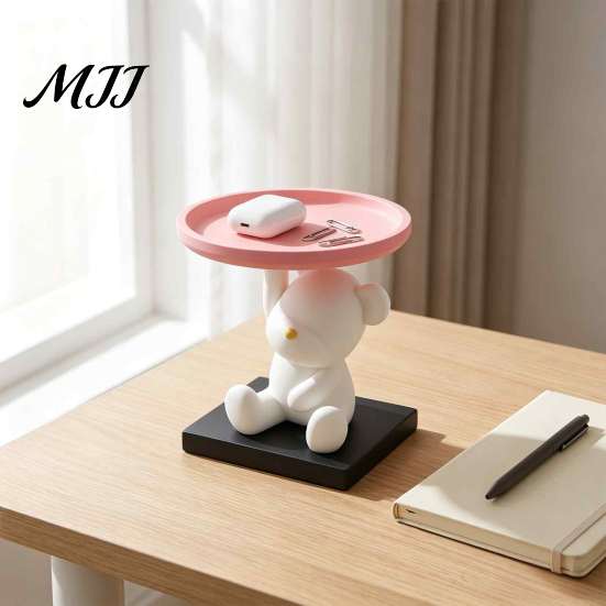 Desktop Trinket Dish 3D Printed Bear Jewelry Tray, Cute Storage Organizer for Entryway Key Holder Keys and Trinkets, Decorative Tray Bedroom