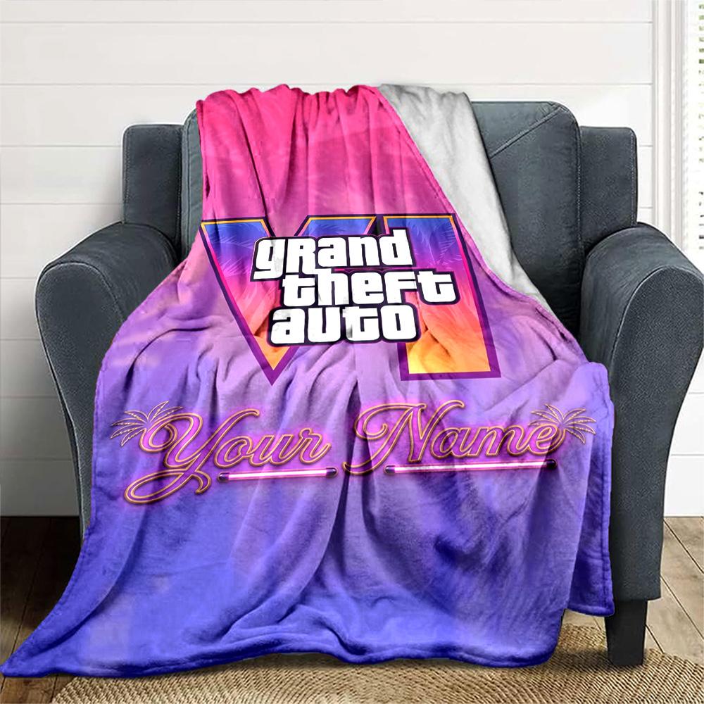 Grand Theft Auto Personalized Name Blanket Lightweight Personalized Blanket Soft & Cozy Versatile for Living Room Office Chair Picnics Sofa