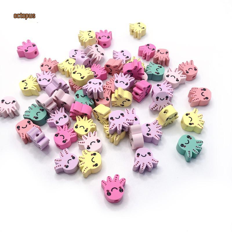 Colorful Fruit & Smiley Face Polymer Clay Beads Bracelet DIY Jewelry Accessories