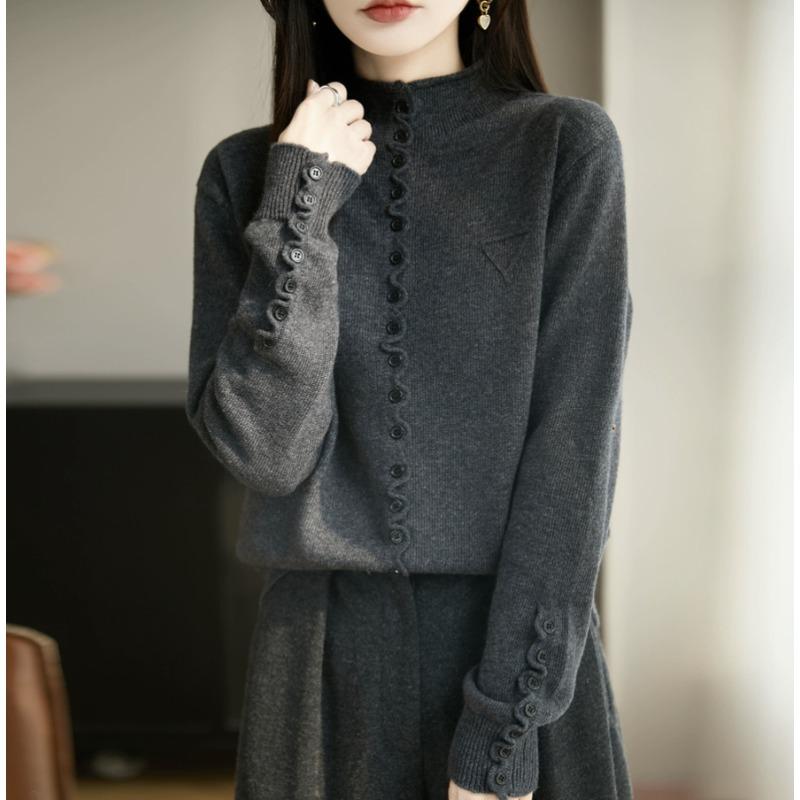 Knitted Sweater for Women Half High Neck Autumn and Winter New Thick Warm Base Sweater