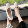 Dameneinzelne Schuhe 2025 neu Frühling und Herbst weiche Sohle hundert mit einzelnen Schuhen ein Fußhocker flacher Mund Bohnenschuhe