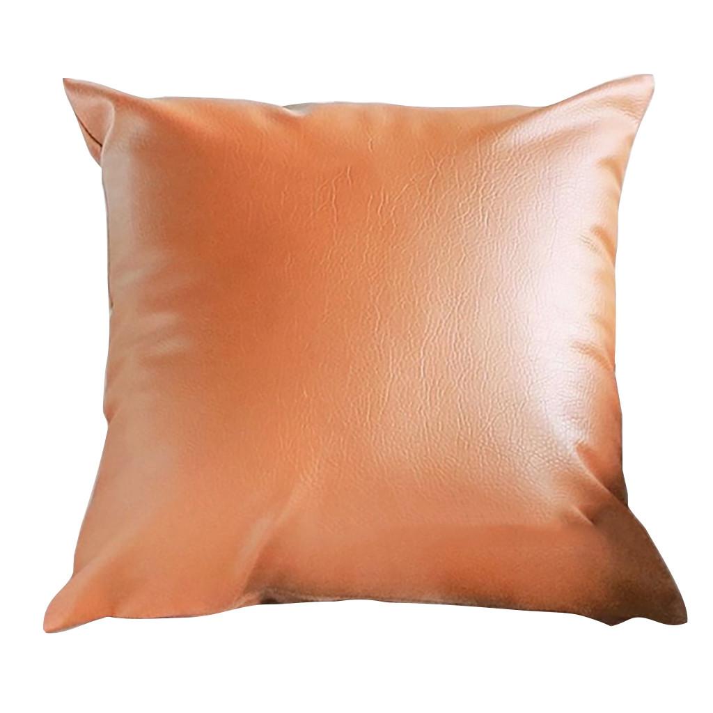 

Throw Cases Solid Dyed Soft Faux Leather for Couch Sofa 45CMx45CM 5 color